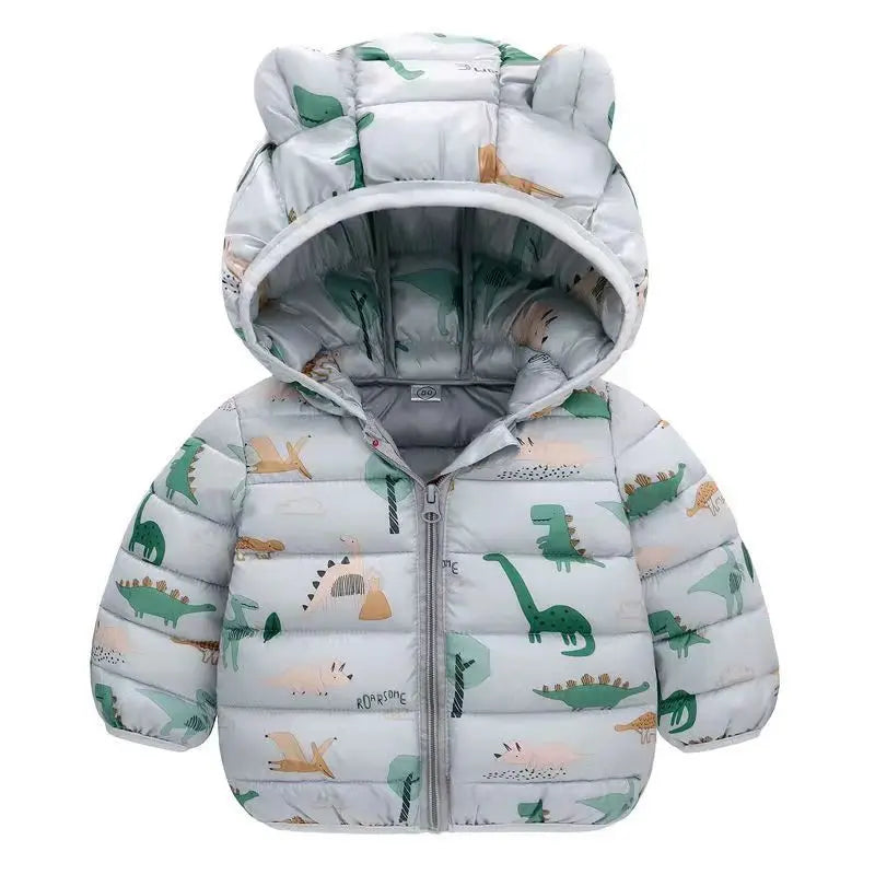 Winter Baby Down Cotton Jacket Winter 2023 New Fashion Cute Cartoon Coat Boys Girls Hooded Warm for Children's Outerwear 0-5y