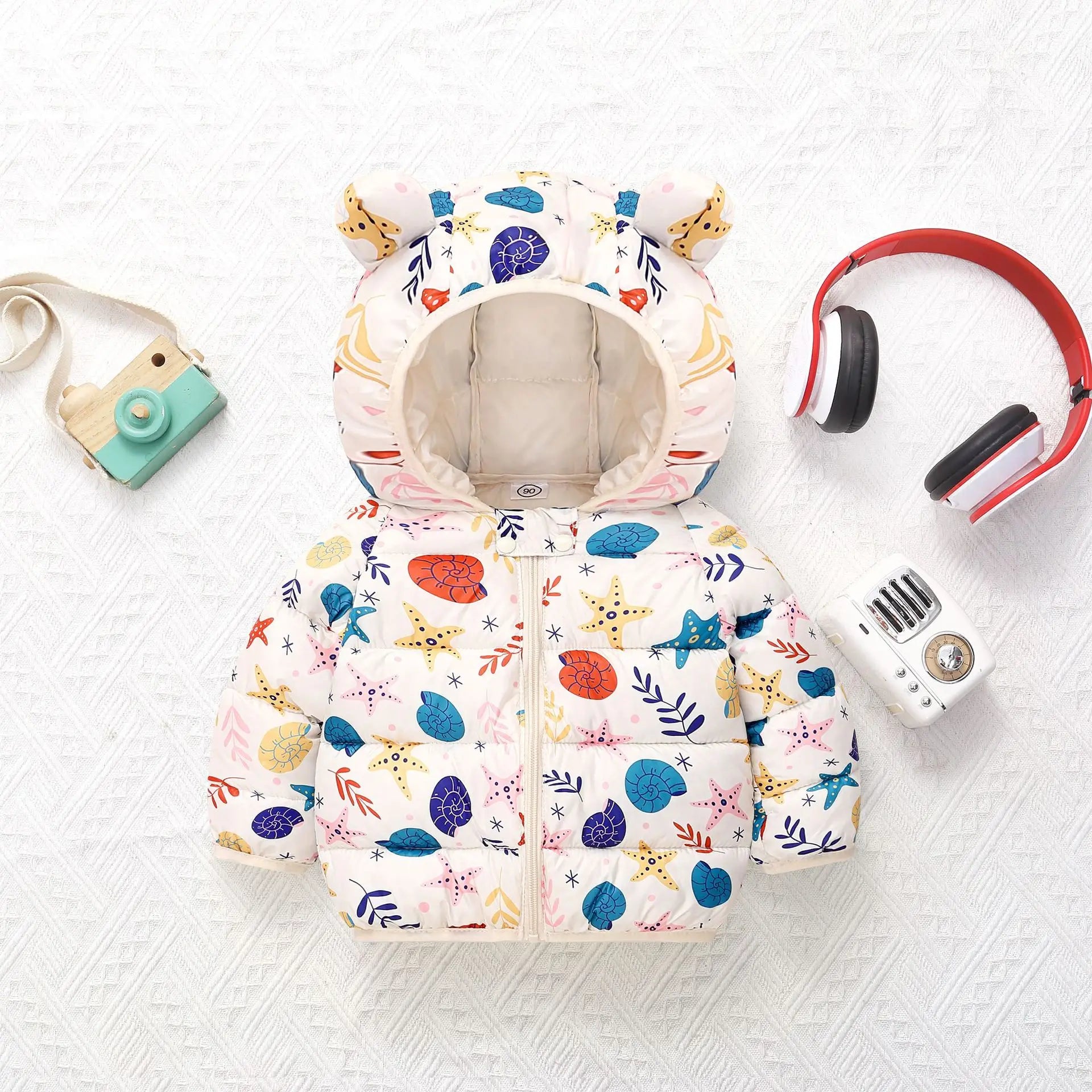 Winter Baby Down Cotton Jacket Winter 2023 New Fashion Cute Cartoon Coat Boys Girls Hooded Warm for Children's Outerwear 0-5y