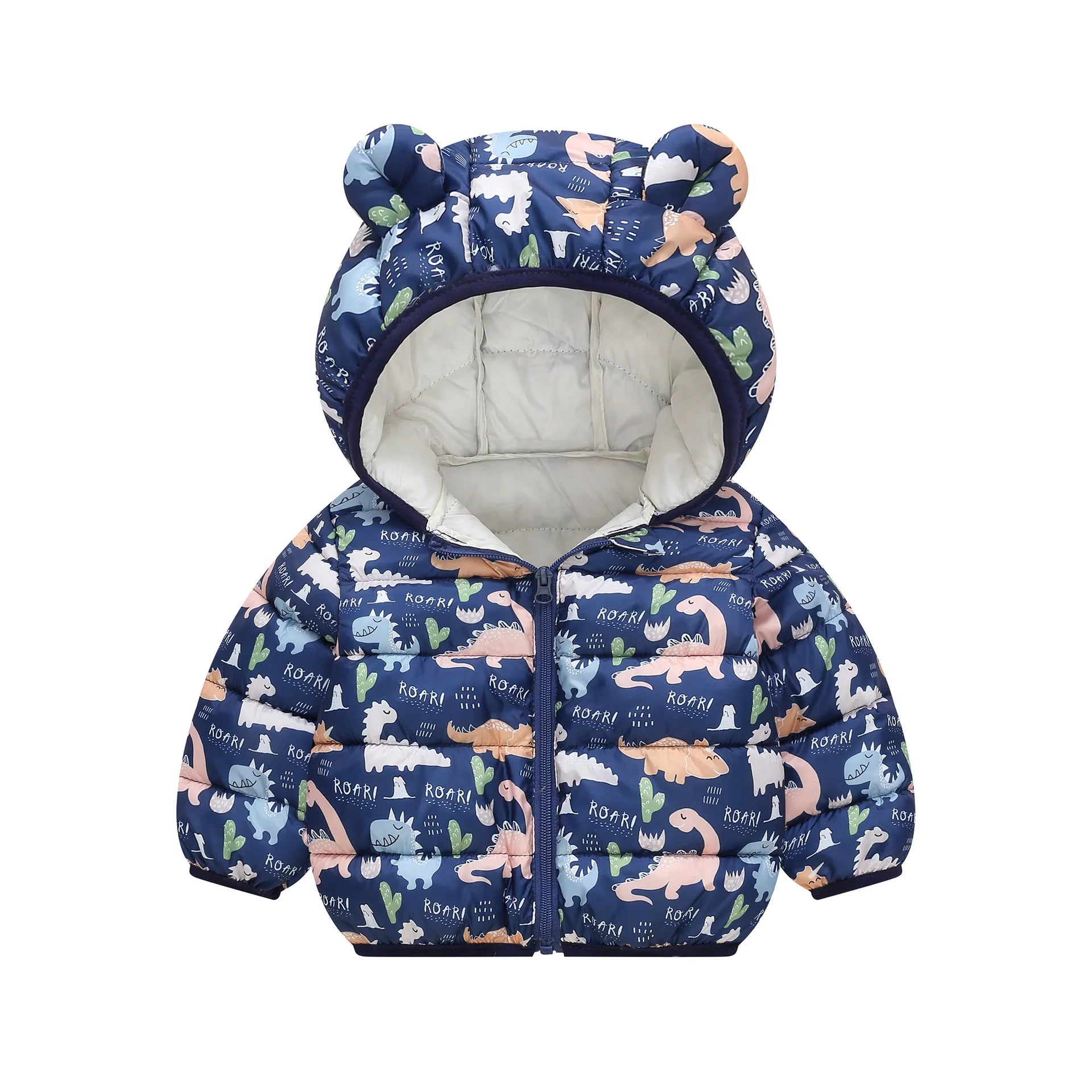 Winter Baby Down Cotton Jacket Winter 2023 New Fashion Cute Cartoon Coat Boys Girls Hooded Warm for Children's Outerwear 0-5y
